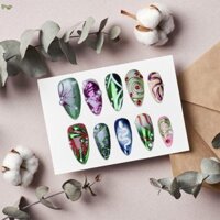 Hạnh Nhân Lạ Mắt Rắn Xoắn Ốc Báo Chí Trên Móng Tay 3D Decal Đeo Được Làm Móng Tay Đầu Móng Tay Cho Hot Girl Dress Matching