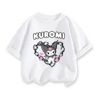 [Hani Baby] 100 ~ 160 Áo thun ngắn tay Kuromi mùa hè dành cho trẻ em Bé trai Bé gái Áo mỏng vừa phải Áo thun bé trai bé gái Quần áo bé gái lớn