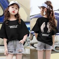 [Hani Baby] 100 ~ 160 Áo thun ngắn tay bé gái Quần áo mùa hè Quần áo trẻ em cỡ lớn Thời trang trẻ em Quần áo trẻ em bé gái Áo