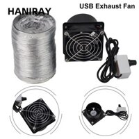 Haniray 1 Chiếc Quạt Hút USB, Có Ống Dẫn Ống Hút Khói Thông Gió Không Khí, Tốc Độ Có Thể Điều Chỉnh Đơn Giản Mini Cửa Sổ Hút Phòng Tắm Nhà Bếp Công Nghiệp