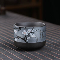 Hanmei Zisha Teacup Kung Fu Tea Set Đồ dùng gia đình Teacup Dung tích lớn Cốc đơn Gốm Decal Thủ công Master Cup bdsg