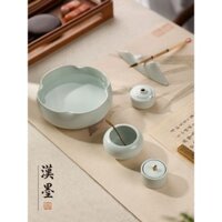 Hanmo Ru Lò Sứ Nồi Lẩu Đá Mực Đồ Trang Trí Bằng Sứ Đá Mực Chống Khô Có Nắp