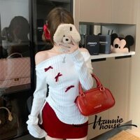 Hannie House- Áo trễ vai có dây rút bên hông dành cho nữ