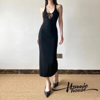 Hannie House- Đầm Bodycon không tay màu trơn mùa hè dành cho nữ