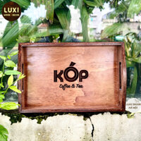 HANOI Khay gỗ chữ nhật sang chảnh, bền bỉ - FREE khắc logo - đồ decor giá rẻ của nhà LUXI