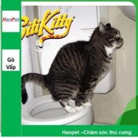Hanpet.GV- Dạy mèo đi vệ sinh bồn cầu (LOẠI CÓ HỘP GIẤY) nắp bồn cầu cho mèo, huấn luyện mèo đi vệ sinh đúng chỗ / WC