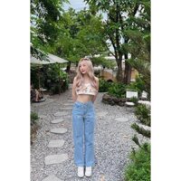 [HAN’S STORE ]QUẦN JEAN QUẢNG CHÂU ỐNG RỘNG CUT GỐI (ẢNH THẬT)