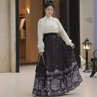 Hant Trang Sức Nữ Hán Quần Áo Trung Quốc Ming Váy Mặt Ngựa Cải Tiến Hàng Ngày Đi Lại Mới Bộ Đồ Trung Quốc