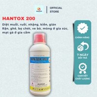 HANTOX 200 HANVET (loại 1 lít nắp đỏ) Dung Dịch Pha Nước Xịt Muỗi, Ruồi, Kiến, Gián,Ve ,Rận, Bọ chét & Mạt gà