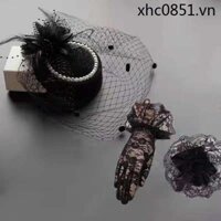 Hanyang Eclectic Ming Sản Xuất Phụ Kiện Gạc Ngọc Trai Lông Mũ Thanh Lịch Người Nổi Tiếng Sang Trọng Tất Cả Trận Đấu Mặt-Covering