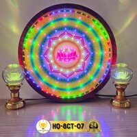 Hào Quang Led 8 Chương Trình Hoa Sen, Đèn Trang Trí Bàn Thờ Treo Cùng Tượng Phật HQ-8CT-07