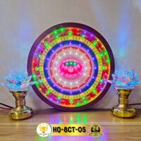 Hào Quang Led 8 Chương Trình Hoa Sen, Đèn Trang Trí Bàn Thờ Cho Tượng Phật HQ-8CT-05