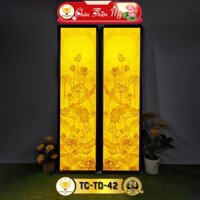 Hào Quang Phật Hoa Sen In Tranh Trúc Chỉ Bộ Đôi CHÂN THIỆN MỸ, Đèn Trang Trí Bàn Thờ, Treo Phòng Thờ TC-TD-42