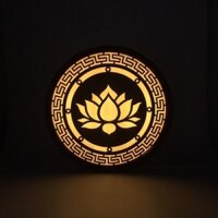 Hào quang thờ Phật treo tường - Hào quang đèn thờ cúng - Tranh đèn trang trí phòng thờ, phòng khách, tượng Phật