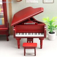 Hap 1 Bộ 1: 12 Nhà Búp Bê Thu Nhỏ Đàn Piano Có Ghế Grand Piano Mẫu Trang Trí Phòng Khách VN