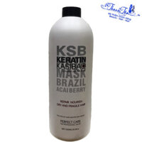 Hấp KERATIN KASIBAO KSB BRAZIL ACAI BERRY thủy phân phục hồi tóc hư tổn nặng 1000ml - NK