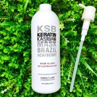 Hấp keratin kasibao ksb Brazil acai berry thủy phân phục hồi tóc hư tổn nặng 1000ml (Italia)