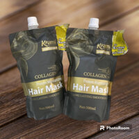 Hấp phục hồi siêu dưỡng Collagen Kami 500ml siêu mềm mượt, vào nếp, sáng bóng.