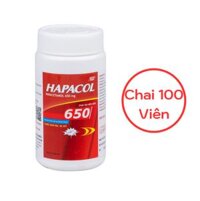 Hapacol 650 (Paracetamol) Chai 100v DHG
