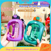 ⚡Happy Elf⚡Bình nước thể thao dung tích lớn 1.5L, bình nước có chia độ di động, bình nước thể dục ngoài trời, bình nước thể thao giá trị cao, cốc đá, cốc thể thao