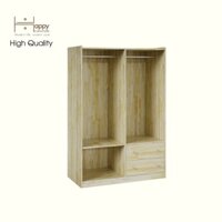 HAPPY FURNITURE , Gỗ tự nhiên , Tủ quần áo 2 ngăn kéo - GAMZE , THK_193 , 120cm x 59cm x 176cm