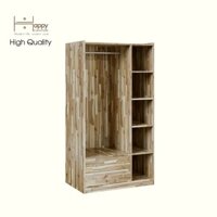 HAPPY FURNITURE , Gỗ tự nhiên , Tủ quần áo 2 ngăn kéo - GAMZE , THK_194, 95cm x 59cm x 176cm