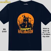 HAPPY HALLOWEEN, mã G181. Áo thun in đẹp cho nam nữ, cặp đôi, gia đình. Áo phông Goking hàng hiệu cao cấp - Navy, 100 cotton - 2