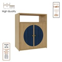 Happy Home Furniture BANA, Tủ lưu trữ 2 cửa mở, 60cm x 34cm x 70cm  DxRxC, TCM125 - Màu Sồi - Xanh than MDF Tiêu Chuẩn