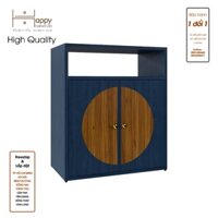 Happy Home Furniture BANA, Tủ lưu trữ 2 cửa mở, 60cm x 34cm x 70cm  DxRxC, TCM125 - Màu Xanh than - Vân gỗ MDF Tiêu Chuẩn