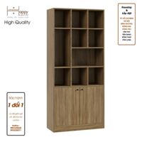 Happy Home Furniture CATY , Kệ sách 2 cửa mở ,  90cm x 39cm x 200cm DxRxC, KSA025 - Vân Gỗ Nhạt MDF Tiêu Chuẩn
