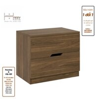Happy Home Furniture DASH , Táp đầu giường - 2 ngăn kéo , 60cm x 40cm x 50cm  DxRxC, THK056 - Vân Gỗ Đậm MDF Chống Ẩm