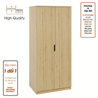 Happy Home Furniture DASH ,  Tủ quân ao đơn gian - 2 cưa mở ,  78cm x 53cm x 178cm  DxRxC, TCM006 - Sồi MDF Tiêu Chuẩn