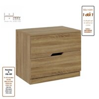 Happy Home Furniture DASH , Táp đầu giường - 2 ngăn kéo , 60cm x 40cm x 50cm  DxRxC, THK056 - Vân Gỗ Nhạt MDF Chống Ẩm