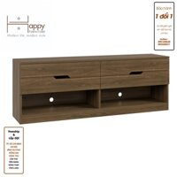 Happy Home Furniture DASH, Kệ Tivi 4 ngăn kéo, 150cm x 35cm x 54cm  DxRxC   , KTV005 - Vân Gỗ Đậm MDF Chống Ẩm
