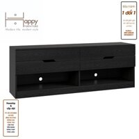 Happy Home Furniture DASH, Kệ Tivi 4 ngăn kéo, 150cm x 35cm x 54cm  DxRxC   , KTV005 - Đen MDF tiêu chuẩn