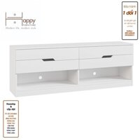 Happy Home Furniture DASH, Kệ Tivi 4 ngăn kéo, 150cm x 35cm x 54cm  DxRxC   , KTV005 - Trắng MDF Tiêu Chuẩn