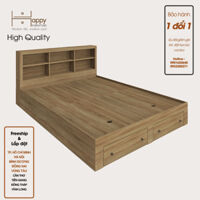 Happy Home Furniture FENNY, Giường ngủ -  kêt hơp kê đưng đô, GNG013, GNG014, GNG015, GNG016 - Vân gô nhat MDF thương - 1m4 x 2m