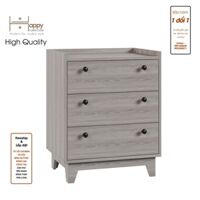 Happy Home Furniture KINA , Tủ đựng đồ 3 ngăn kéo , 60cm x 45cm x 75cm  DxRxC, THK074 - Màu xám MDF Chống Ẩm