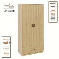 Happy Home Furniture SALY ,  Tủ quân ao cưa mở - 1 ngăn keo ,  80cm x 48cm x 168cm  DxRxC, TCM005 - Sồi MDF Tiêu Chuẩn