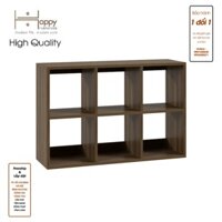 Happy Home Furniture ZANE , Kệ sách 2x3, 90cm x 28cm x 60cm  DxRxC, KSA037 - Vân Gỗ Đậm MDF Chống Ẩm