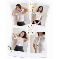 [HAPPY WOMEN'S DAY - MUA 1 SALE 10%, MUA 2 SALE 20%] Lixi Top - Áo ngắn tay nhiều nút trắng thời trang nữ CHÉRI AN002