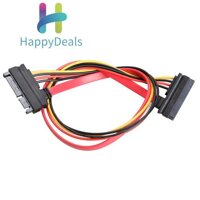 happydeals22 Pin Male to Female 7+15 pin SATA Data Power Combo Extension Cable 45CM - (red)