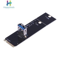 happydealsNGFF M.2 to PCI-E X16 Slot Transfer Card USB Port Mining Pcie Riser Card - (black)