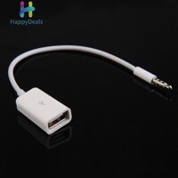 happydealsSync 3.5mm Male AUX Auxiliary Audio Plug Jack to USB Cord Converter Cable (White) - intl