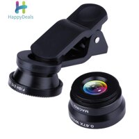 happydealsVODOOL Clip 3-in-1 180 Fish-Eye Lens+Wide Angle Lens+Macro Lens (Black) - intl