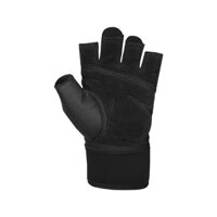 Harbinger Training Grip Wristwrap Weightlifting Gloves, Full Black