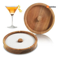 Harborhaven Gỗ Margarita Muối Rỉ Cho Cocktail Hương Vị Bình Muối Nhúng Cocktail Đường Hộp Đựng Nước ép Gia Vị Khay Tròn