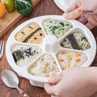 Harborhaven Onigiri Maker 6 Lưới Cấp Thực Phẩm Báo Chí Không Dính Dễ Dàng Phát Hành DIY Nhựa Tam Giác Cơm Bóng Sushi Dụng Cụ Làm Khuôn Bento Dụng Cụ