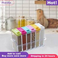 Harilla Lọ Đựng Gia Vị 6 Ngăn-Hộp Đựng Gia Vị Hộp Sắp Xếp Cho Nhà Bếp Gia Đình BBQ Gia Vị Bột Thảo Mộc