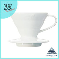 HARIO V60 Transparent Dripper 01 Ceramic White for 1-2 Cups Coffee Hand Drip Made in Japan VDCR-01-W
